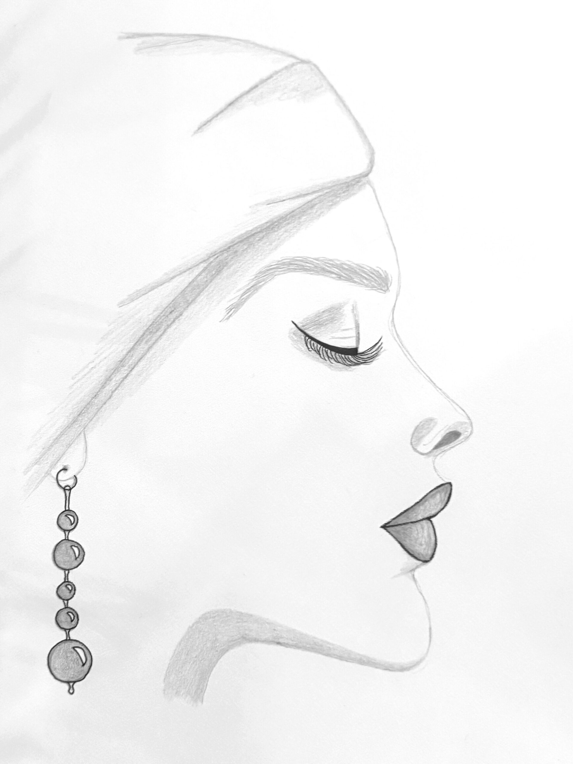 träumende Frau Zeichnung